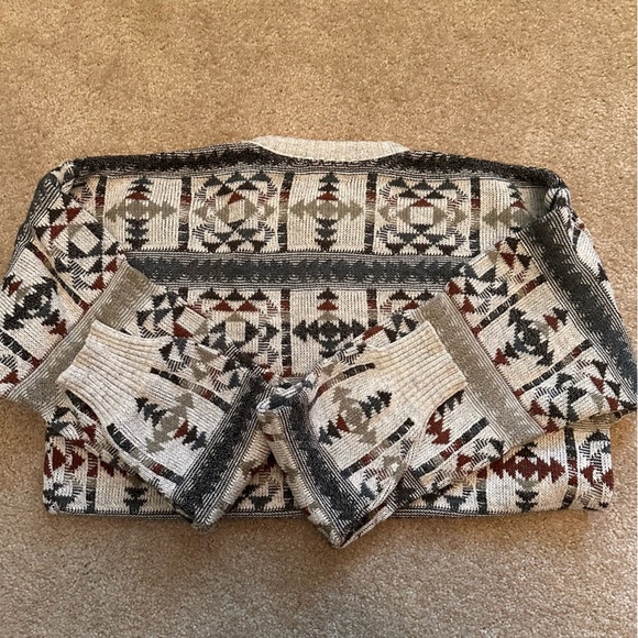 St. John’s Bay Knit Geometric Sweater 90s Y2K Grey Men’s  Medium Tall Vintage - Picture 8 of 9